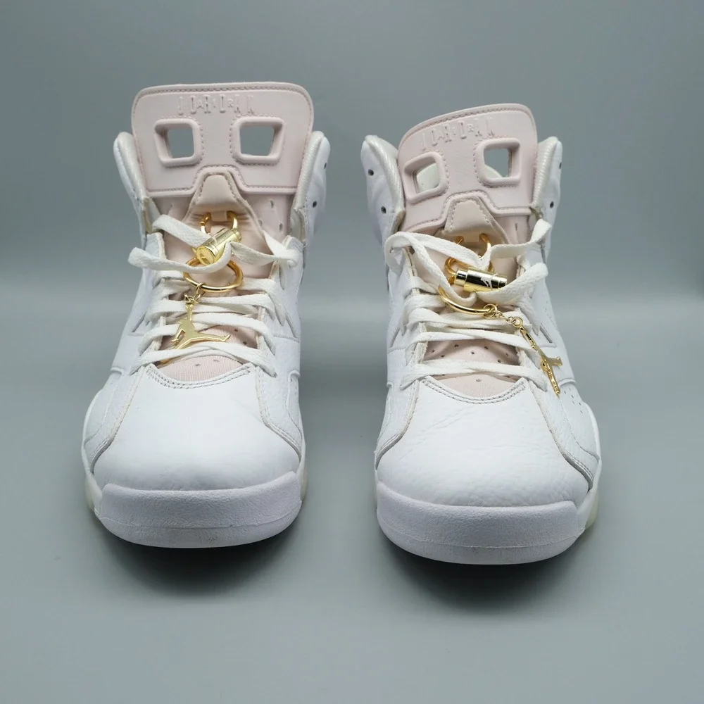 Nike Air Jordan 6 Retro Gold Hoops Wmns 11 Men 9.5 White Pink DH9696-100